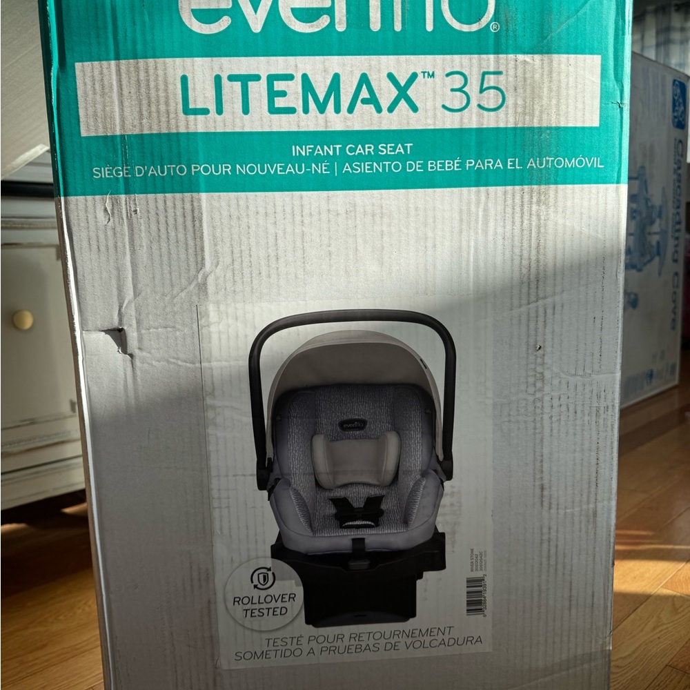 BNIB - Evenflo Litemax 35 Infant Car Seat - River Stone- half off Amazon price